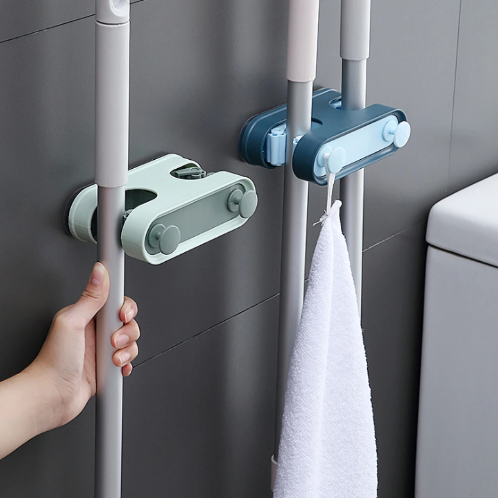 

Wall Hanging Mop Hook Coat Rack Powerful Sticky No punching Storage Broom Stick Holder For Household Bathroom