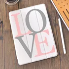 Модный чехол Text для iPad Pro 11 2020 Air 4 с держателем для карандашей 10,2 8th 2019 7th 12,9 Mini 5, силиконовый чехол для 10,5 Air 1 2 3