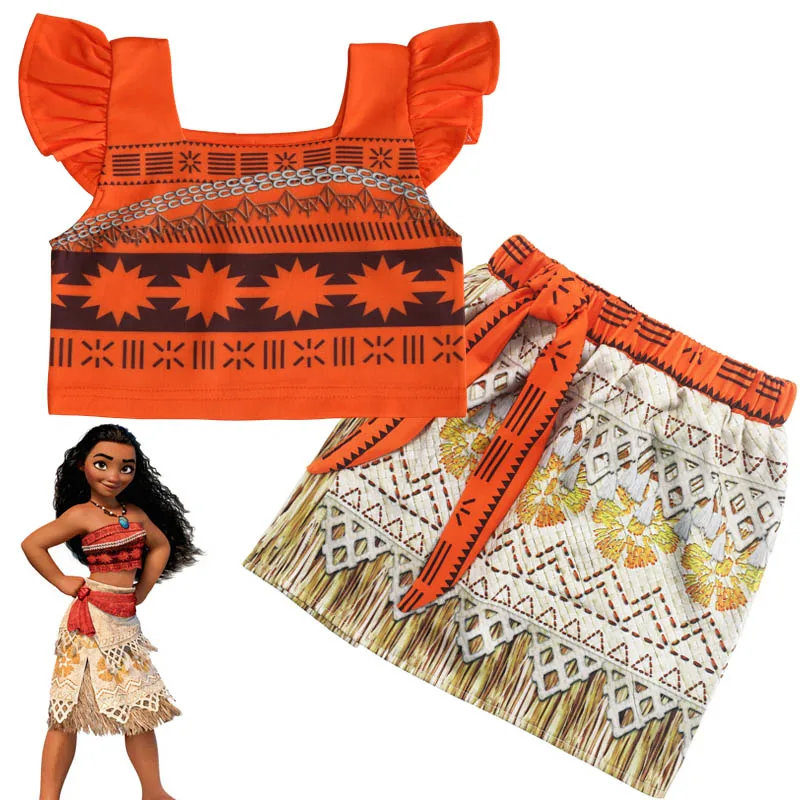 Платье Моана для маленьких девочек нарядная одежда принцессы платье комплект с