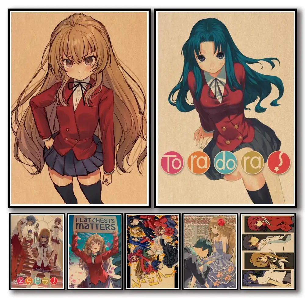 42 дизайна Тигр X дракон! Настенная Наклейка Toradora плакат из крафт бумаги для бара