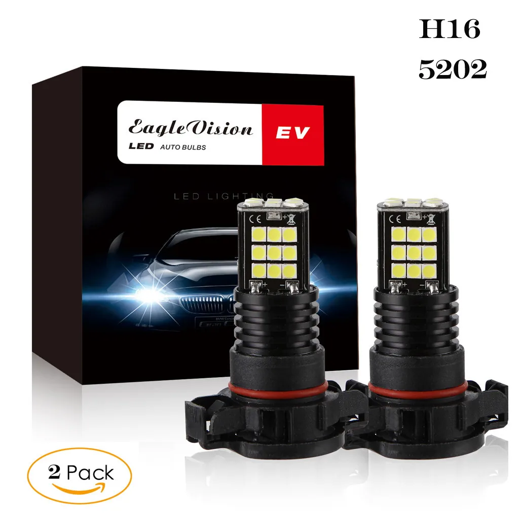 Car Light 2pcs H16 5202 3030 24 SMD LED RGB Headlight Fog Lamp Bulb 24W 6000K 12V stable quality AU 20 | Автомобили и мотоциклы