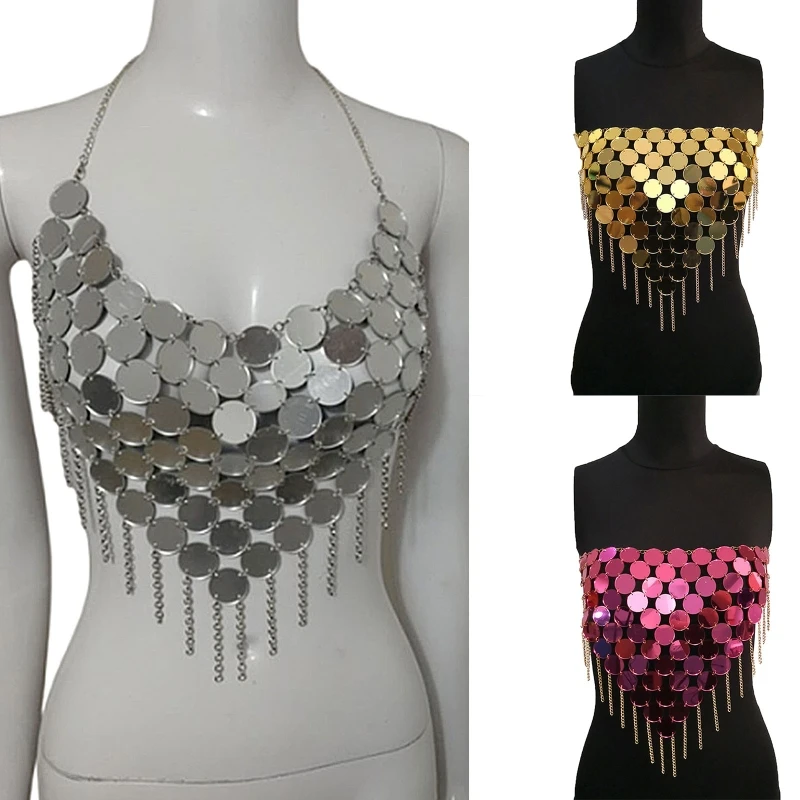 

Топ с открытой спиной, бюстгальтеры с бахромой, привлекательный женский кроп-топ, красный, золотой, серебряный цвет, Прямая поставка