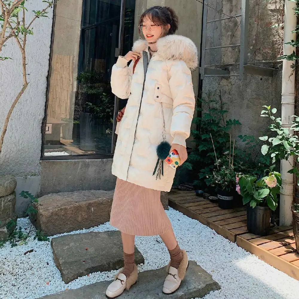 Зимняя куртка-пуховик женская одежда топы и блузки сохраняющие тепло длинное