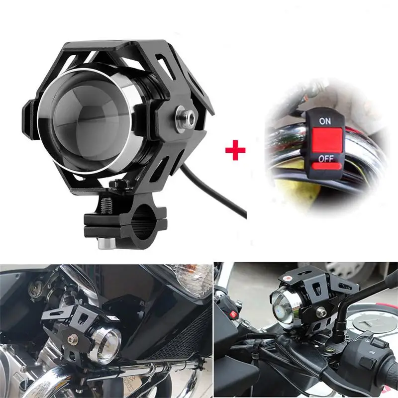 2 шт. мотоциклетные фары вспомогательная лампа U5 светодиодные аксессуары 12 в Мото