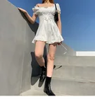 Летнее женское платье 2021, Модное Элегантное Белое Женское мини-платье с бантом, летвечерние праздничное милое привлекательное французское романтичное шелковое платье для женщин