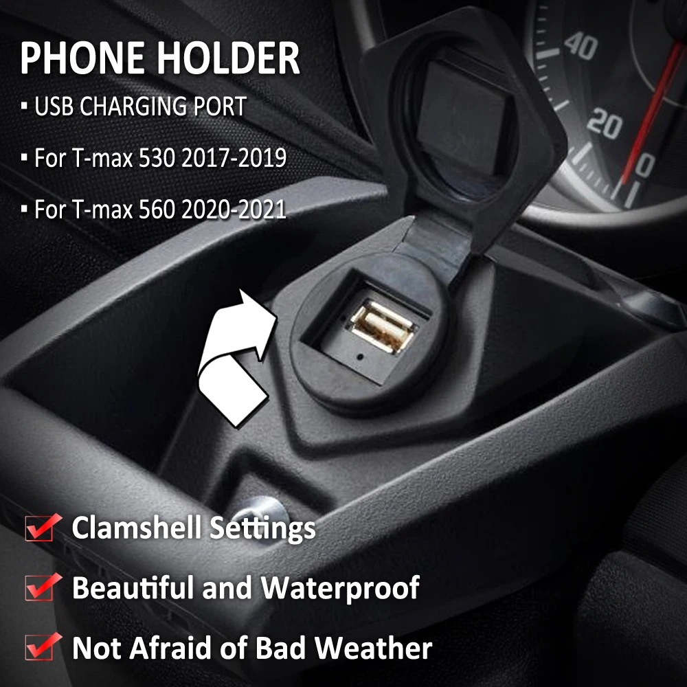 motorcycle phone gps navigation bracket wireless usb charging port holder mount for yamaha tmax t max t max 530 dx sx t max 560 free global shipping