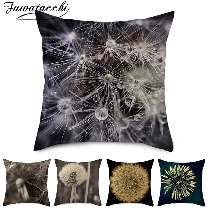 

Fuwatacchi Blooming Dandelion Printed Pillow Case Plants Throw Pillow Covers for Home Sofa Square Decorative Pillowcases 45x45