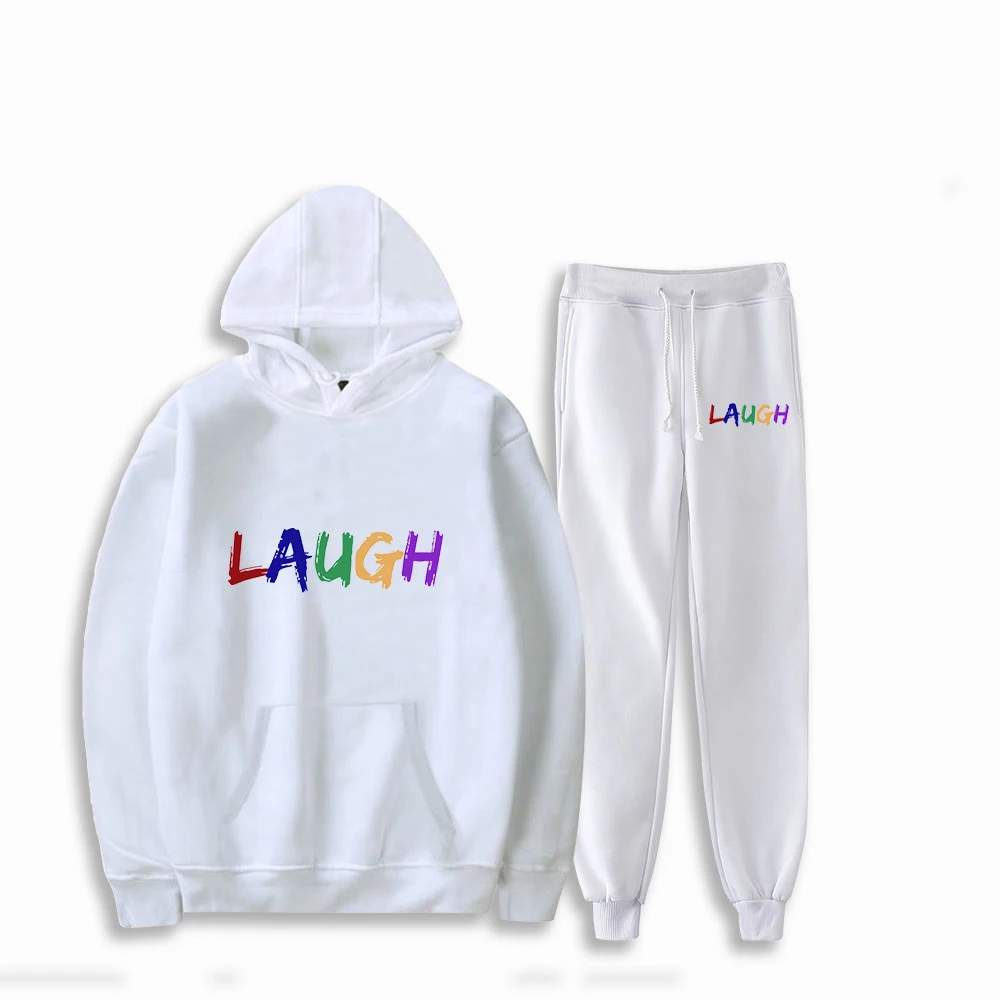 

Толстовка с капюшоном, свитшот, костюм из двух предметов, хлопковый популярный Повседневный пуловер и брюки, комплект одежды в стиле Харадз...