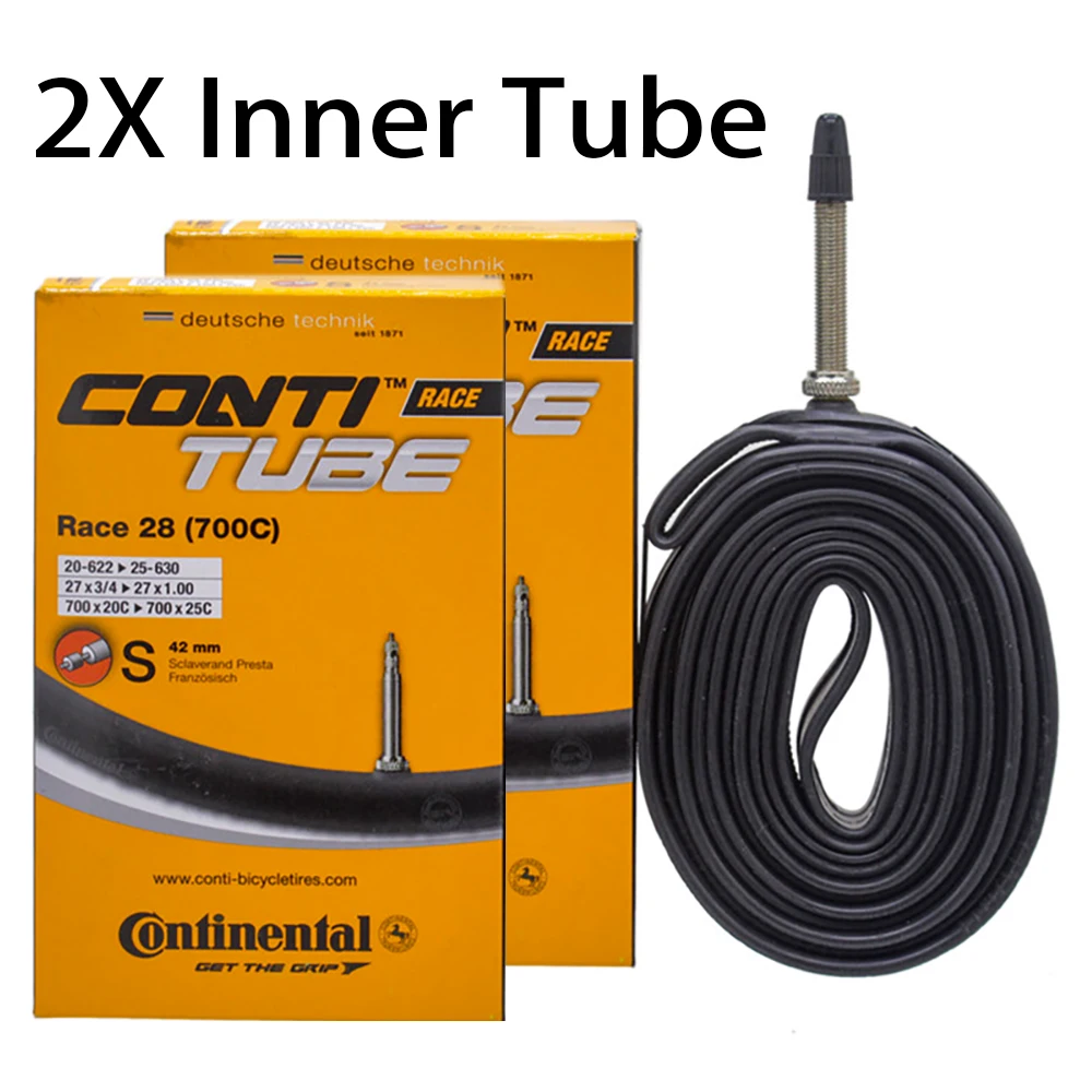 

1 Pair Continental Grand Race 28 Road Bike Bicycle Inner Tube 700c x 20-25 Presta 42mm/60mm Bicycle Presta