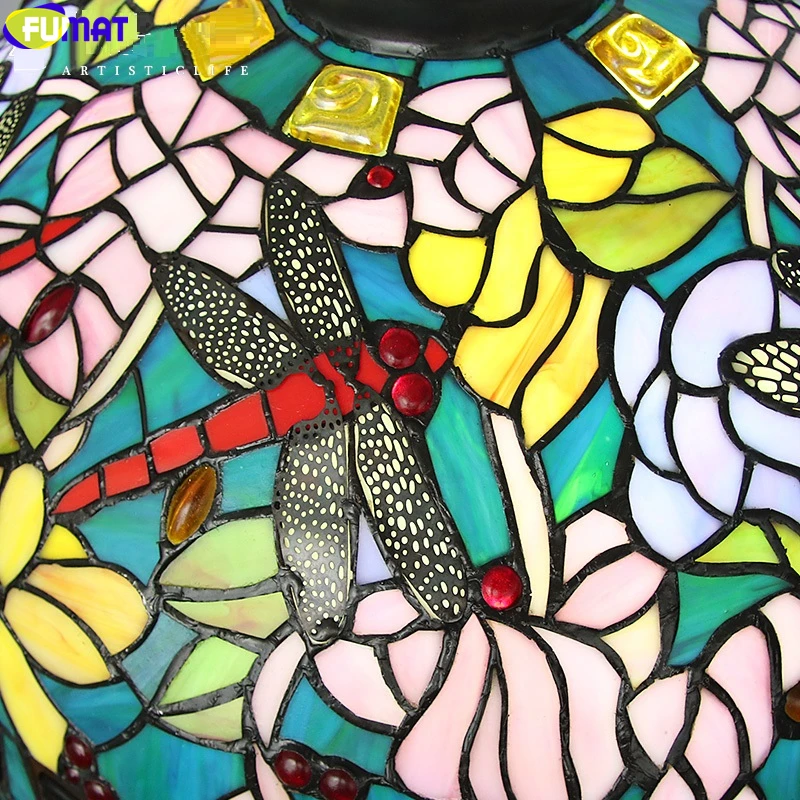 Подвесной светильник FUMAT в стиле Тиффани мозаичная лампа виде стрекозы