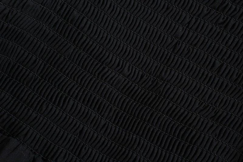 

2021 Spring Summer Fashion Vintage Women Dress Square Collar Elastic Waist Ruffle Puff Sleeve Black Elegant Long Dress Vestido