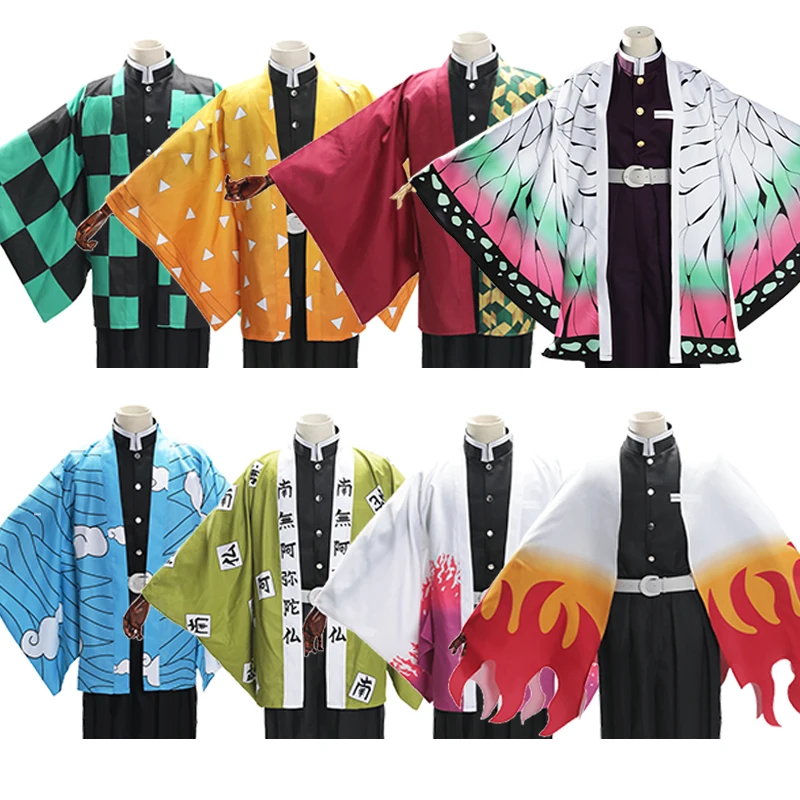 Kochou Shinobu Agatsuma Zenitsu Kamado Tanjirou Tomioka Giyuu Urokodaki Sakonji плащ Haori Косплей демона убийца кимоно