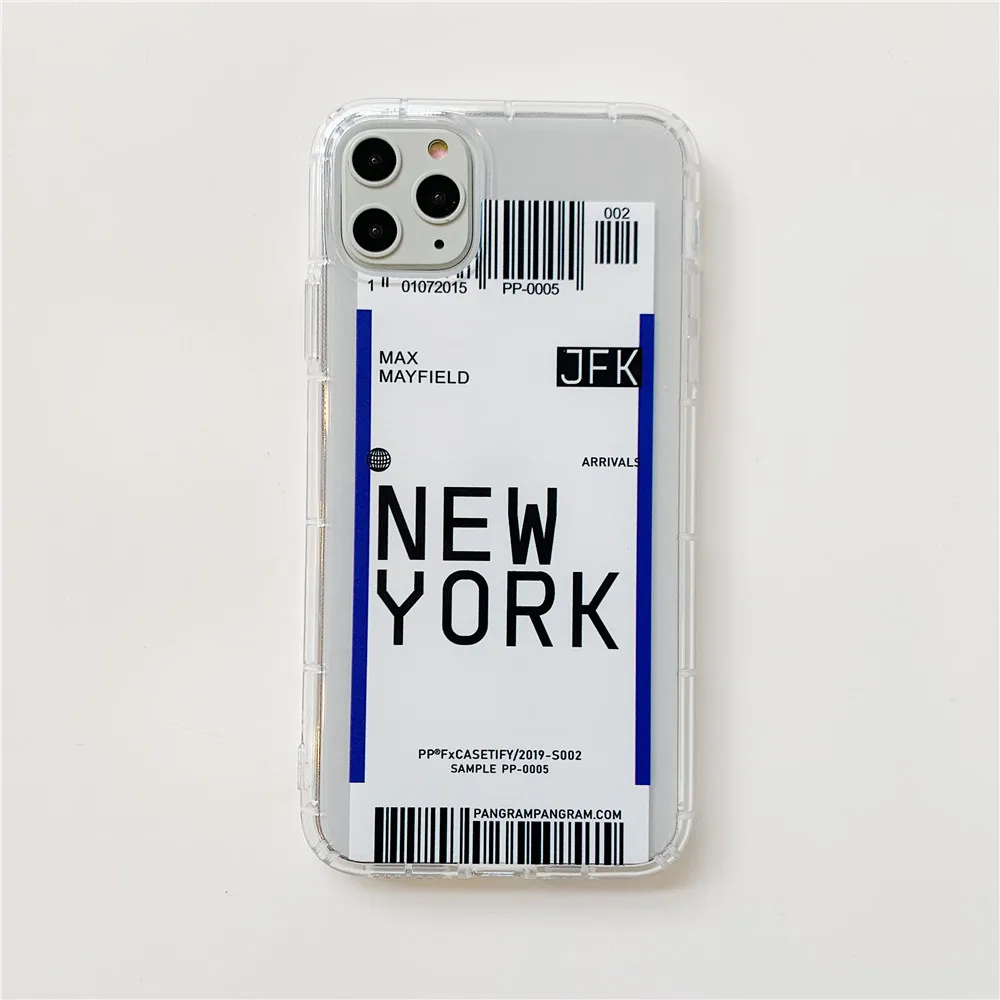 Lovebay авиаперелет этикетка письмо чехол для телефона для iPhone 11 Pro XR XS X Max 7 8 Plus Прозрачный Путешествия страна Мягкий ТПУ задняя крышка чехол s - Цвет: T11
