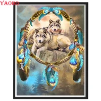 5d diy diamond mosaic embroidery wolf dream chaser full squareround diamond painting handmade home decoration gift