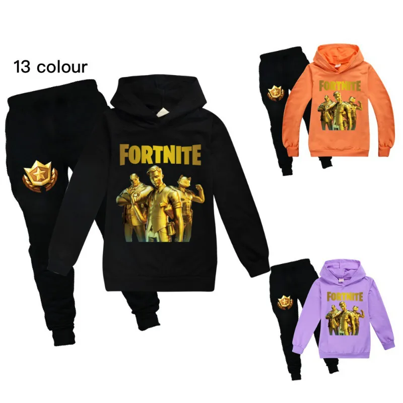 Сезон весна осень Fortnite пуловер с капюшоном комплект из свитера брюками битва