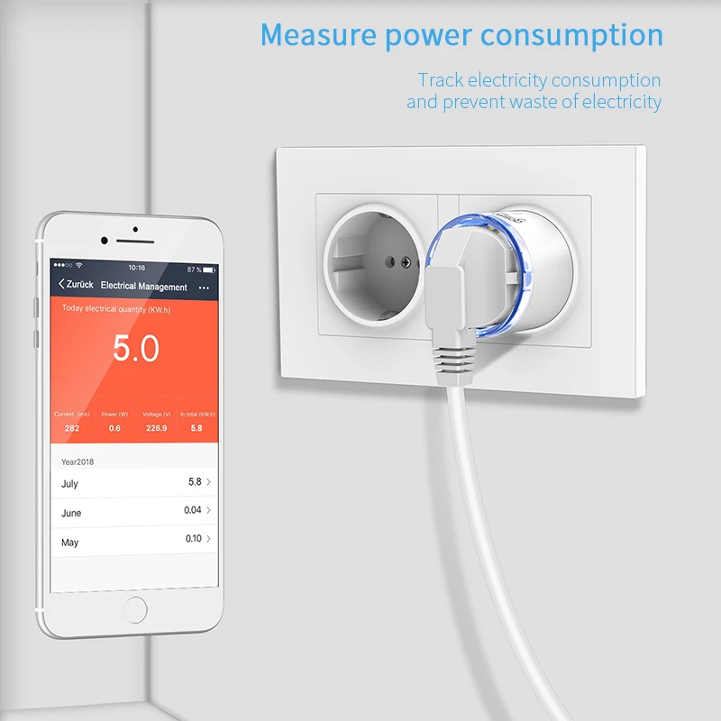 Aubess WiFi Tuya Smart Plugs Mini Sockets Life APP Real-Time Monitor Wireless Remote Voice Control For Alexa Google Home | Обустройство