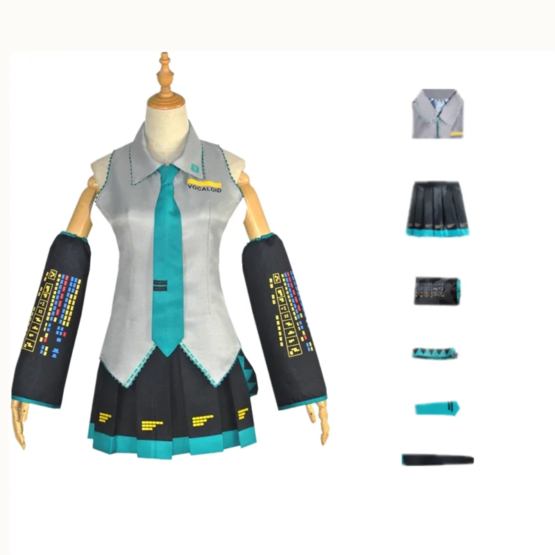 Vocaloid Miku - Japanese Men Women Wig Costume Future Cosplay Outfit for Beginners Female Halloween Plus Size | Тематическая одежда