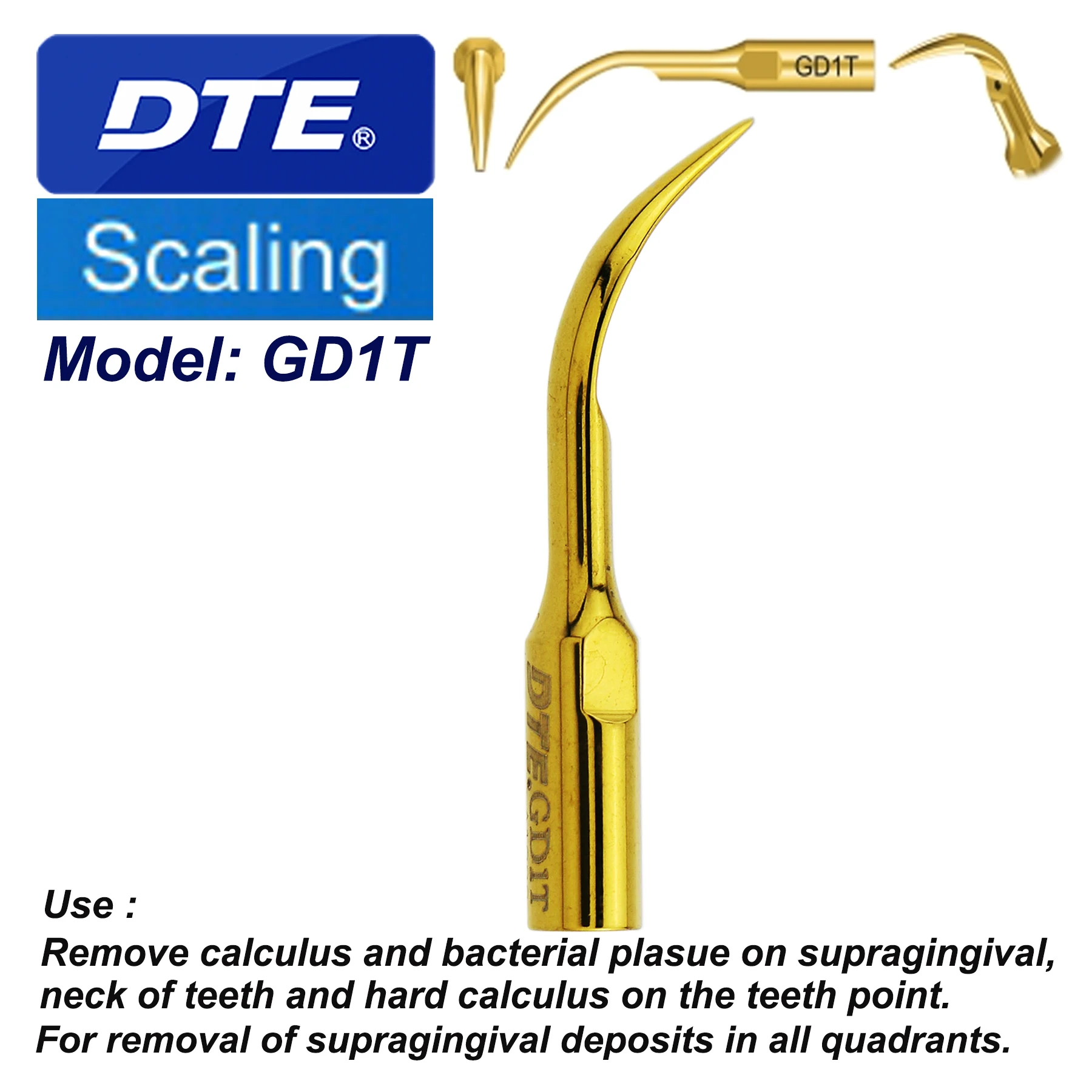 

Woodpecker DTE Series Dental Supragingival Scaling Tip Ultrasonic Scaler Tips GD1T Fit NSK Satelec
