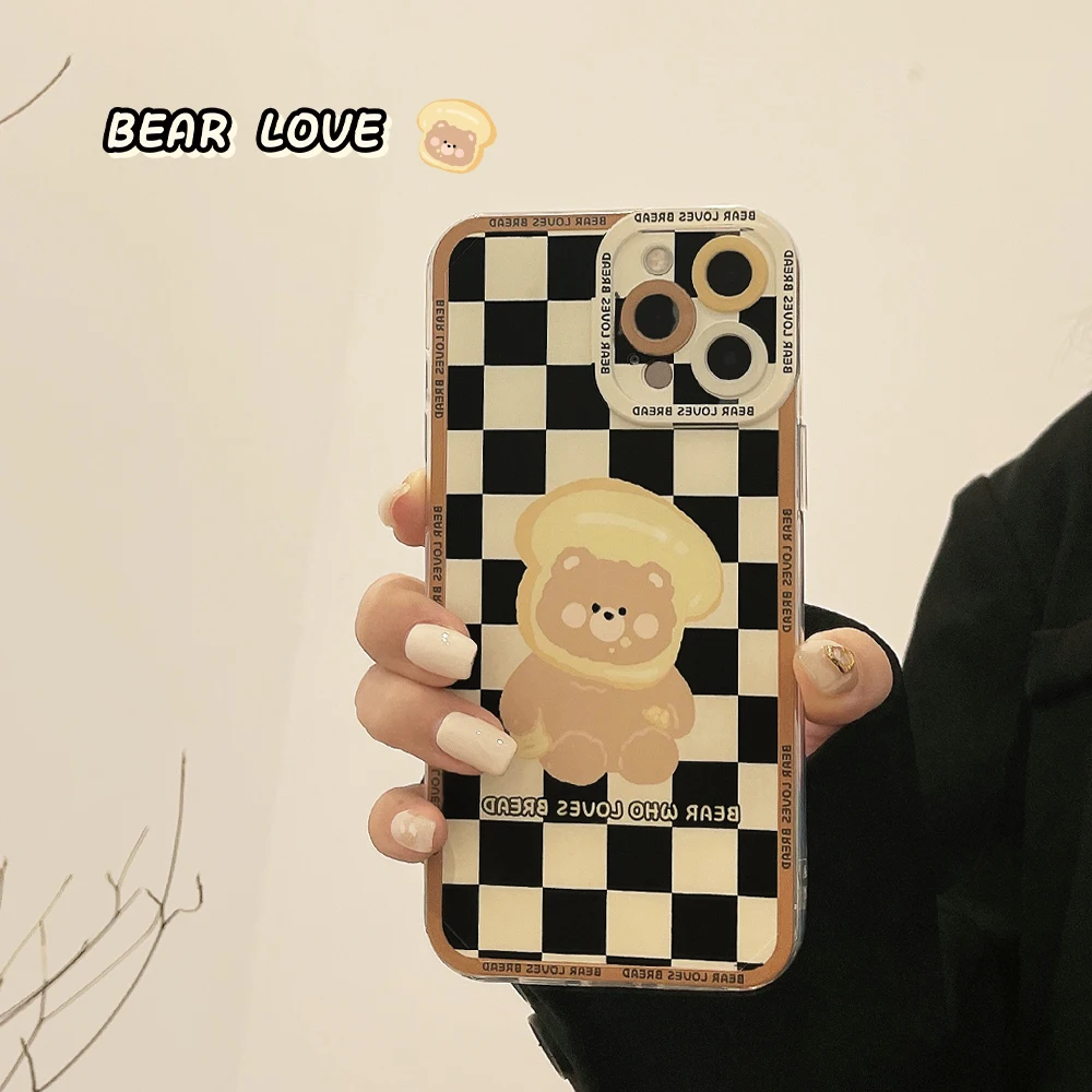 

Bread Slice Bear Case For iPhone 13 13mini 13Pro 13ProMax 12 12Pro 12ProMax 11 11Pro 11ProMax 7 8 7Plus 8Plus X XS XSMAX XR