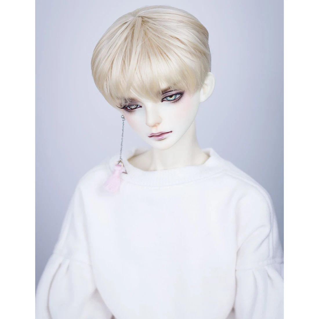 

modikerbjd Male Short Hair Wig for 1/3 1/4 BJD Dolls Boy - Silver White No Doll