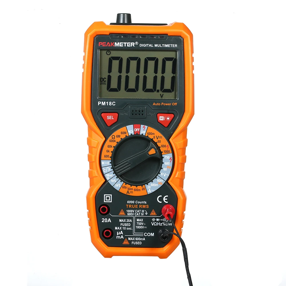 

PM18C True RMS Multifunctional Digital Multimeter Measuring AC Voltage Current Resistance Capacitance Frequency Temperature
