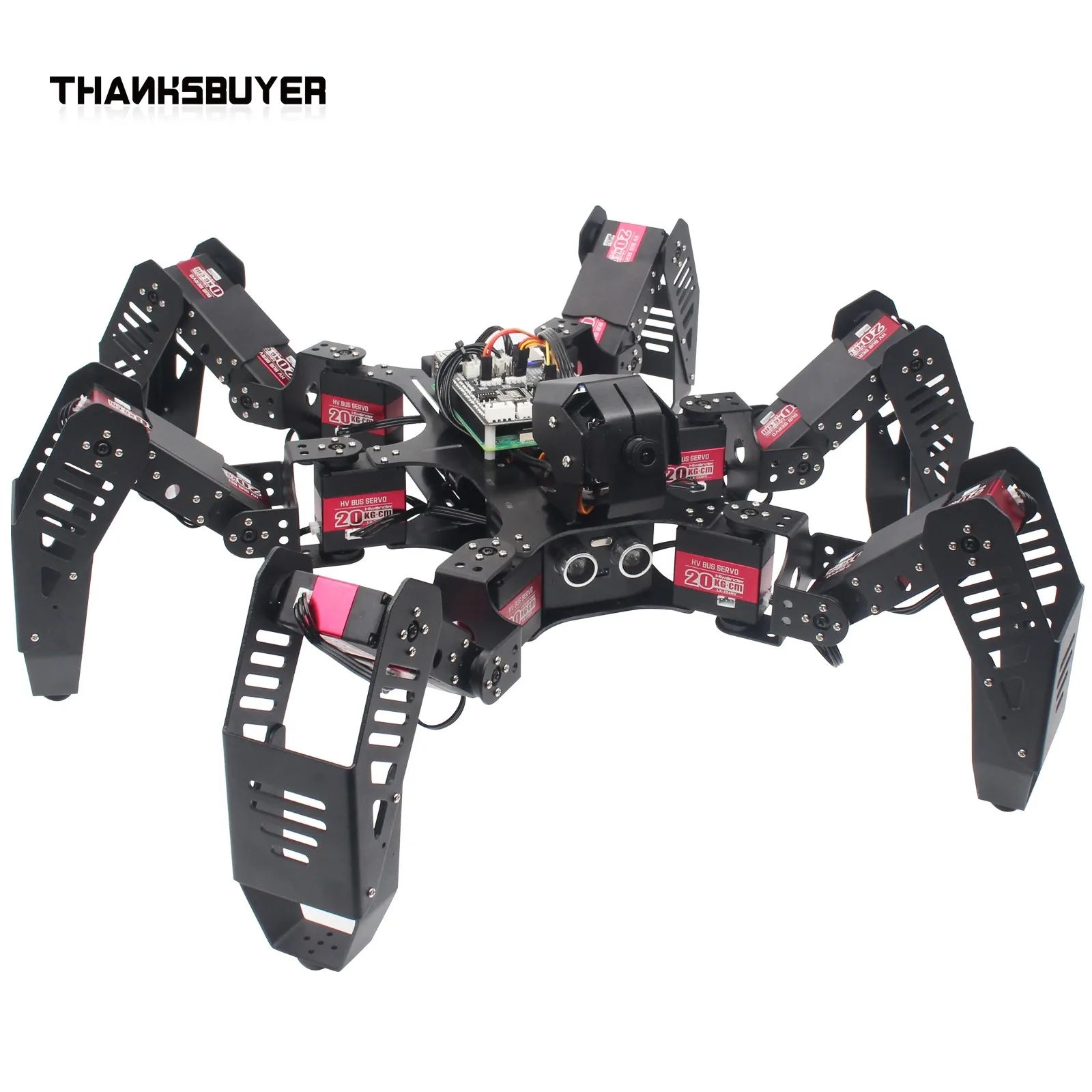 

RS-6 18DOF Hexapod Robot Kit Spider Robot Kit Robot Frame with Servos For Raspberry Pi 4B Educational Tool