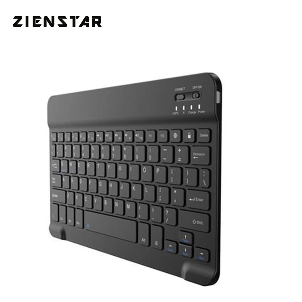 Zienstar ультра тонкая " 10" Беспроводная Bluetooth клавиатура для IPAD, MACBOOK, ноутбука, компьютера и планшета, перезаряжаемая батарея