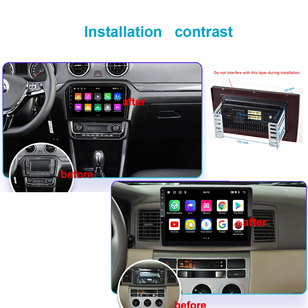 9-дюймовое автомобильное радио на Android 2 Din Мультимедийный плеер GPS-навигация Автомобильный стерео WIFI Bluetooth Внешний микрофонная камера.