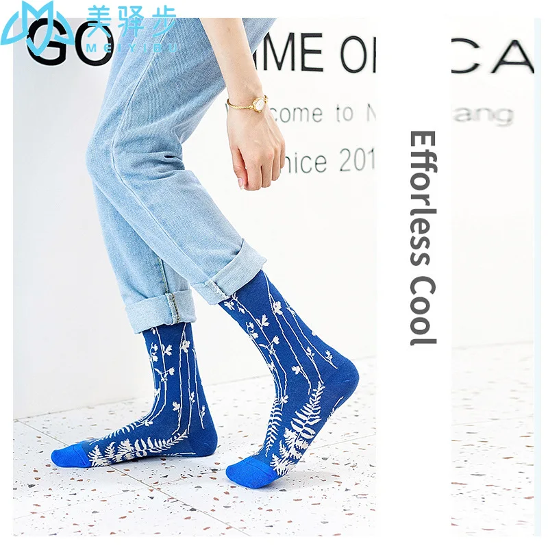 5 pairs per set Couple's Fashion Socks Harajuku Mid-Tube Stockings Men's Fashion Socks