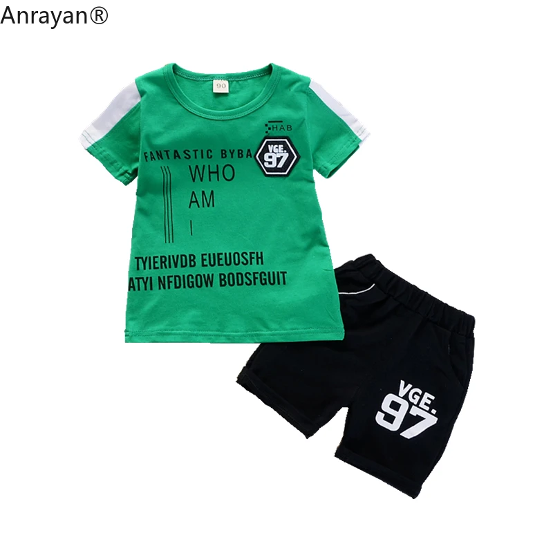 2020 Детская летняя одежда для маленьких мальчиков костюмы из 2 предметов с