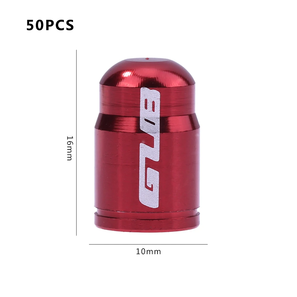 

50pcs GUB Schrader Bike Valve Cap Aluminum Alloy Bicycle Tire Cover Protector Portable Waterproof Cycling Elements
