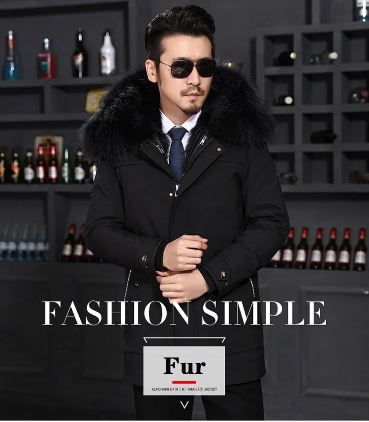

Free Shipping.2019 Winter warm thick fur men jacket.fashion Racoon hair shearling coat.Genuine fur outwear,plus size jackets,
