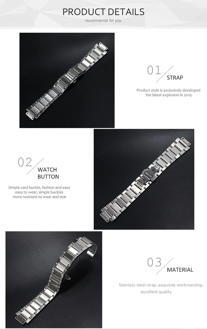 Высококачественный ремешок из нержавеющей стали 27mm20mm для часов Hublot CLASSIC FUSION 45 мм 38 33 мм ремешки для часов