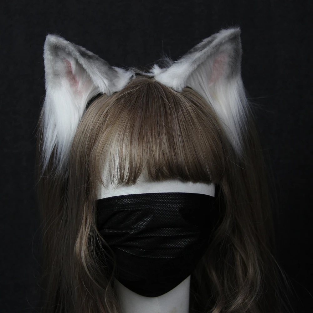 Головной убор в стиле аниме Лолита Kc для косплея головной ручной работы с серыми