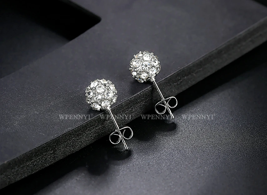 Высококачественные Разноцветные серьги-гвоздики с цирконием полностью