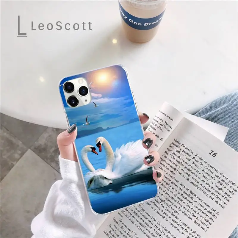 

Beautiful swan Phone Case For iphone 12 5 5s 5c se 6 6s 7 8 plus x xs xr 11 pro max mini