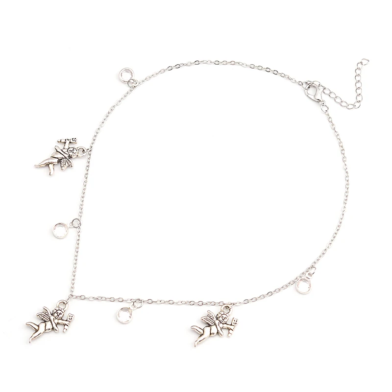 Женское винтажное ожерелье-чокер в стиле ретро с кристаллами и цепочкой виде