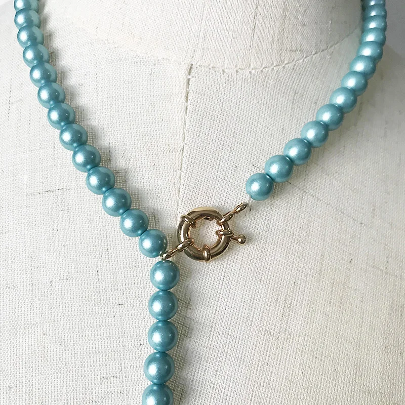 Фарфоровое синее жемчужное красное Коралловое ожерелье 2020 женские модные