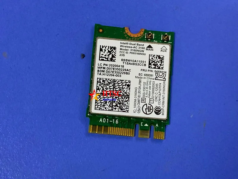 Оригинальный двухдиапазонный беспроводной-AC 3160 3160NGW 04X6034 для Lenovo Y40 Y50 E10-30 Thinkpad E455 E555: сетевые адаптеры для ноутбуков