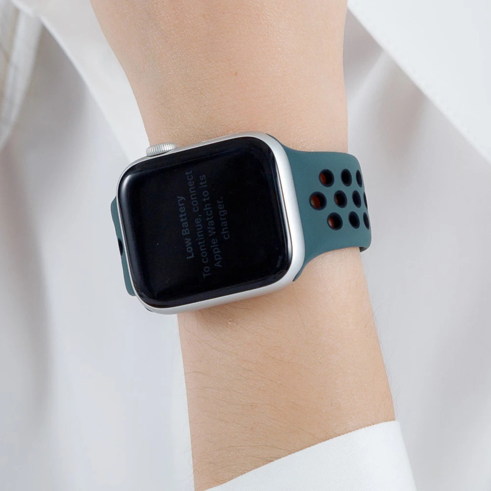 Для Apple Watch Band мягкий силиконовый сменный Браслет серии 5 4 ремешок для часов 44 мм 40
