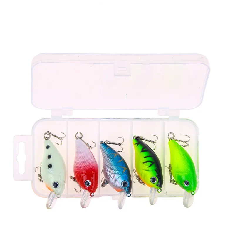 

5pcs/Lot Mixed Colors 5.5cm/7g Hard Bait Kit Fishing Lure Set Crank Wobbler With Treble Hooks Crankbaits Fishing Accessories