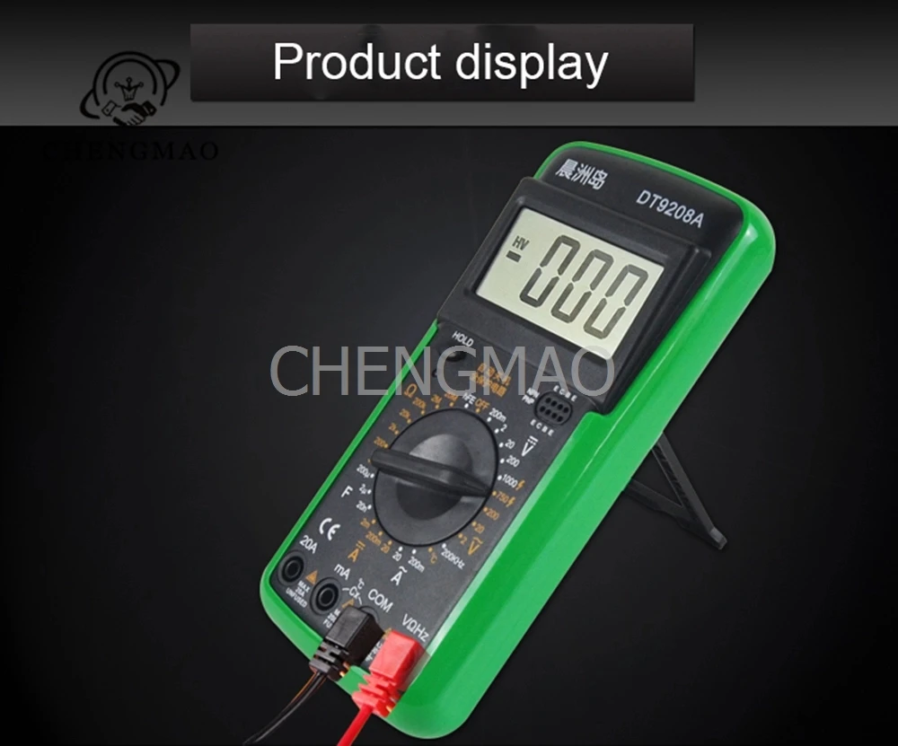 Портативный Ac Dc Vo Ltage текущий ЖК-тестер многометровый Цифровой мультиметр Dt9208a