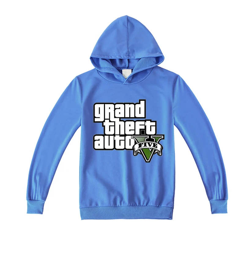 Толстовка с капюшоном для мальчиков рисунком из мультфильма Gta 5 принтом девочек