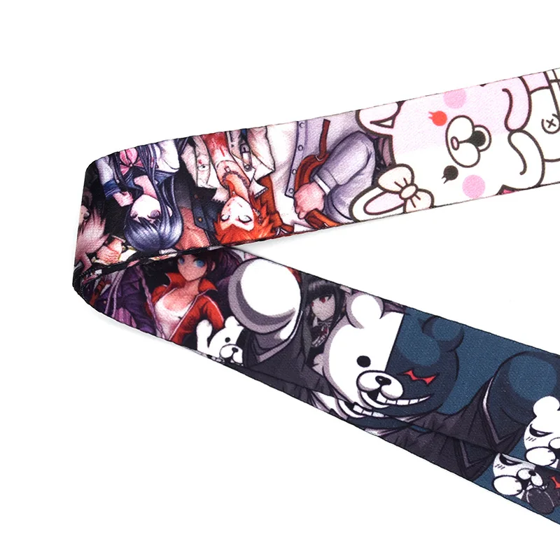 

Anime Keychain Danganronpa: Trigger Happy Havoc Monokuma Key Chain Popular Cartoon Print Webbing Neck Straps Keyring Trinkets