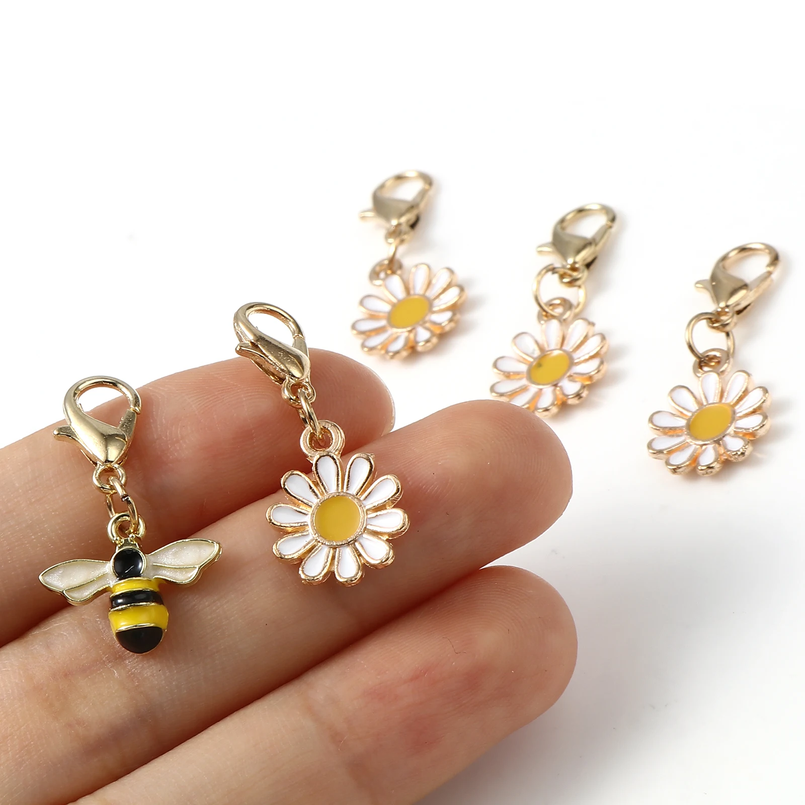 1Set Daisy Flower Enamel Knitting Stitch Markers Zinc Alloy Pendant Multicolor For Tools DIY Findings | Дом и сад