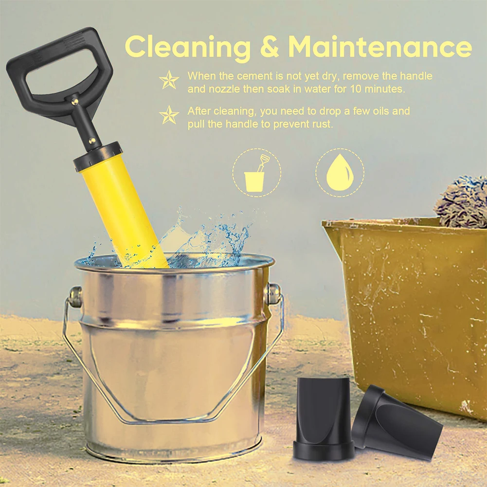 Caulking Gun Cement Lime Pump Grouting Mortar Sprayer Applicator Grout Filling Tools With 4 Nozzles Cement Caulking Pump