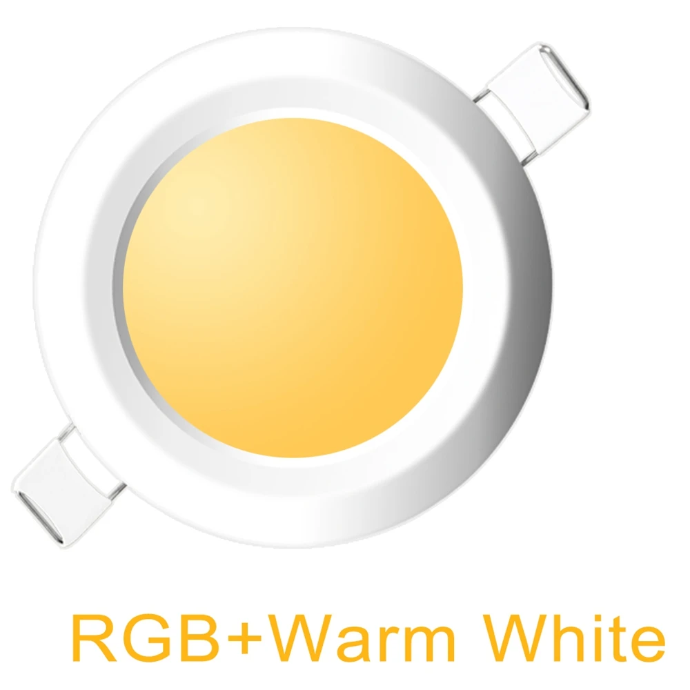 RGB WW Светодиодный потолочный светильник с регулируемой яркостью 7 Вт, 220 В, 110 В, Круглый встраиваемый светильник RGBW, Светодиодный точечный светильник для помещений, ИК-пульт дистанционного управления, изменение цвета - Emitting Color: RGB WW