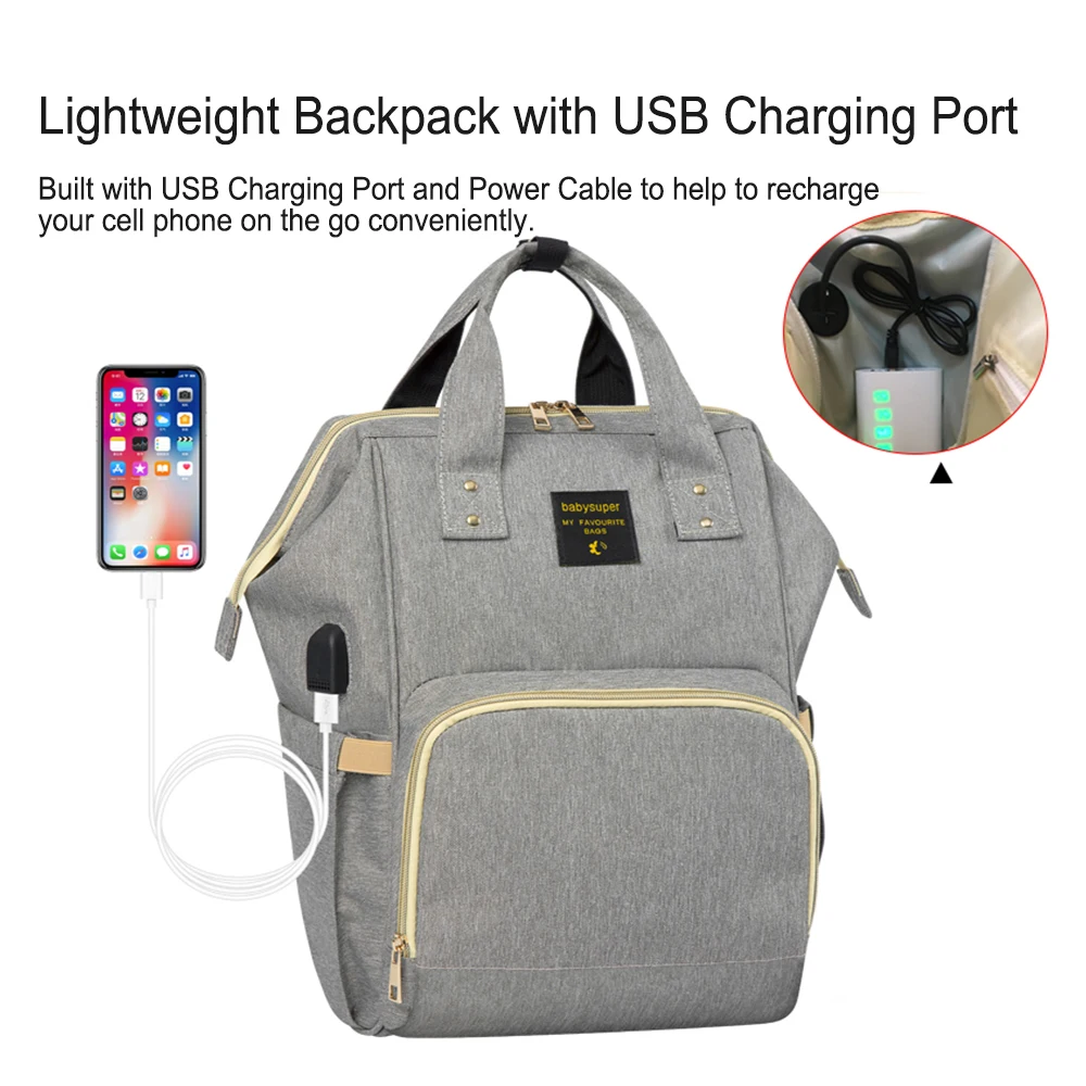 Мумия рюкзак вместительные, для будущих мам сумка для подгузников с USB интерфейсом многофункциональная Детская сумка для кормления рюкзак уход за ребенком