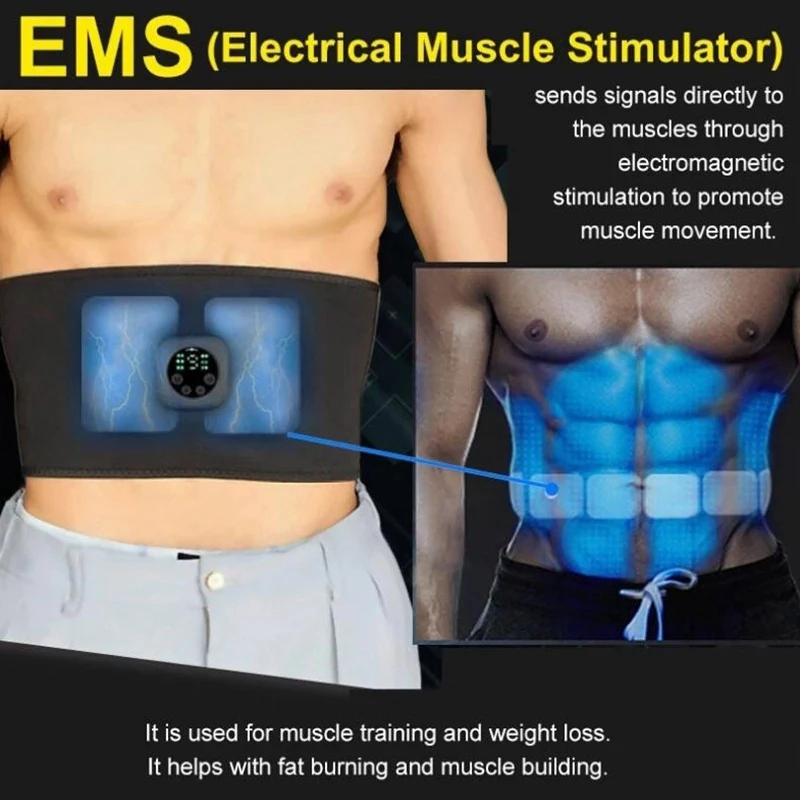 

EMS Slimming Massager Belts LED Display Electrical Muscle Stimulator USB Rechargeable EMS Fitness Trainer Belt