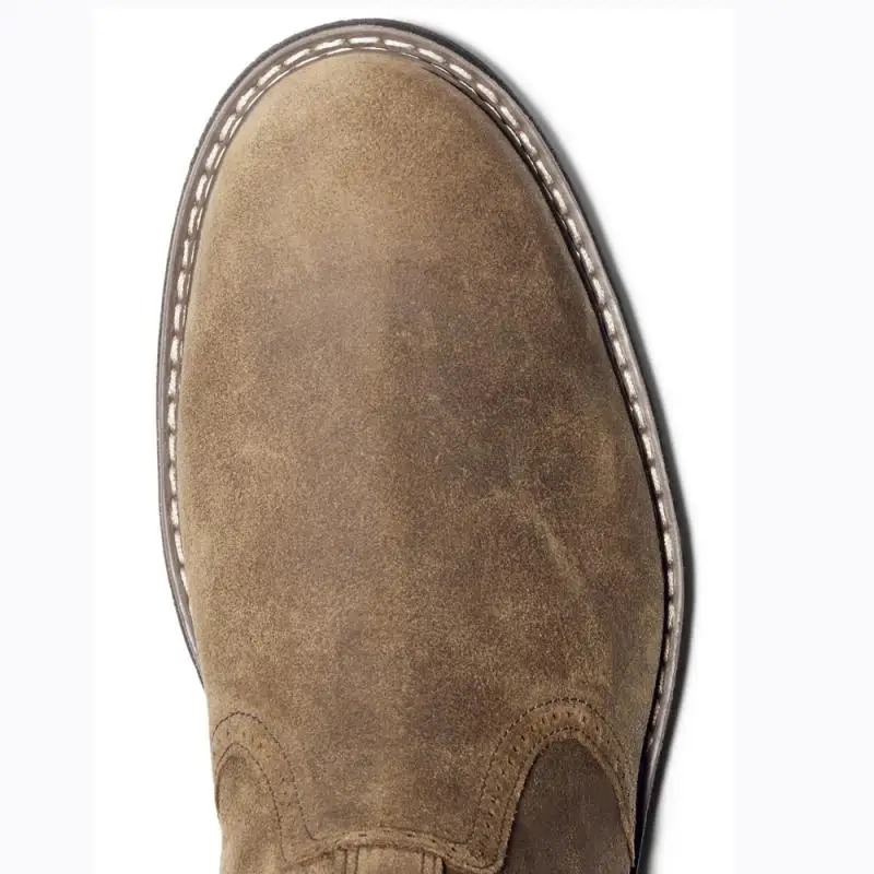 Демисезонные мужские ботинки челси из флока теплые мотоциклетные на молнии